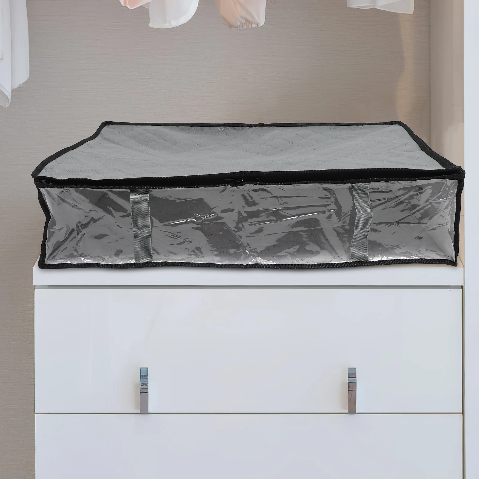 2 قطعة أكياس تخزين القماش السميكة غير المنسوجة مقابض نافذة واضحة سعة كبيرة الملابس لحاف تخزين المنزل المنظمون مقاوم للماء #2