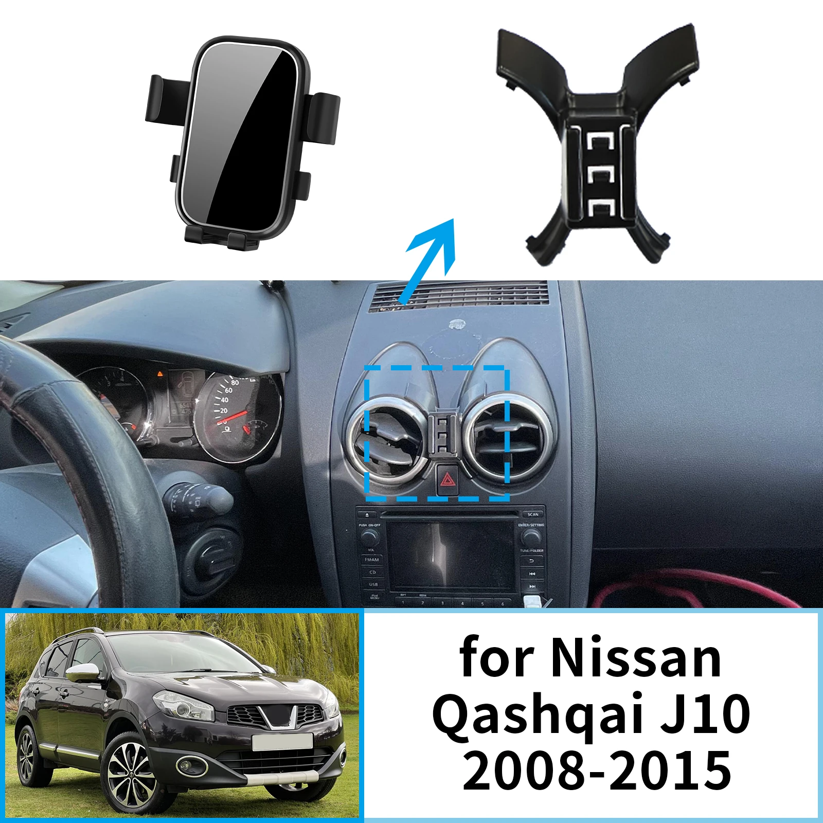

for Nissan Qashqai J10 2008-2010 2011 2012 2013 2014 2015 Car Mobile Phone Holder Stand Auto GPS Bracket Navigation Accessories