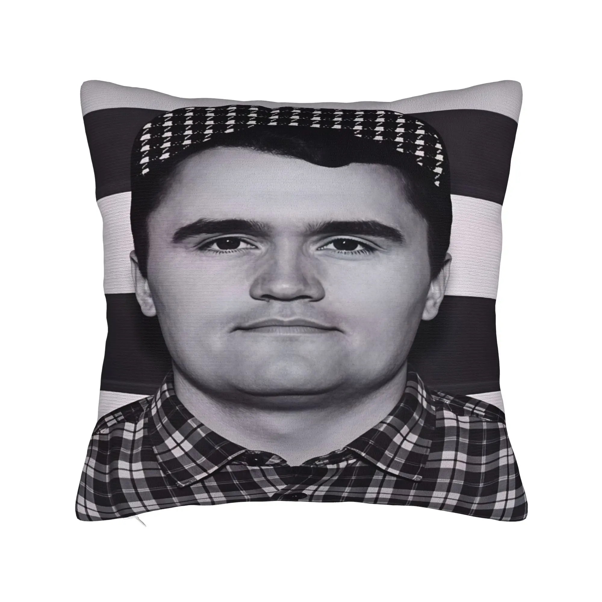 Charlie Kirk Retro Check Cap Pillow Case  Funny Pillow Cover Soft Pillowcases For Office Car Home Decor