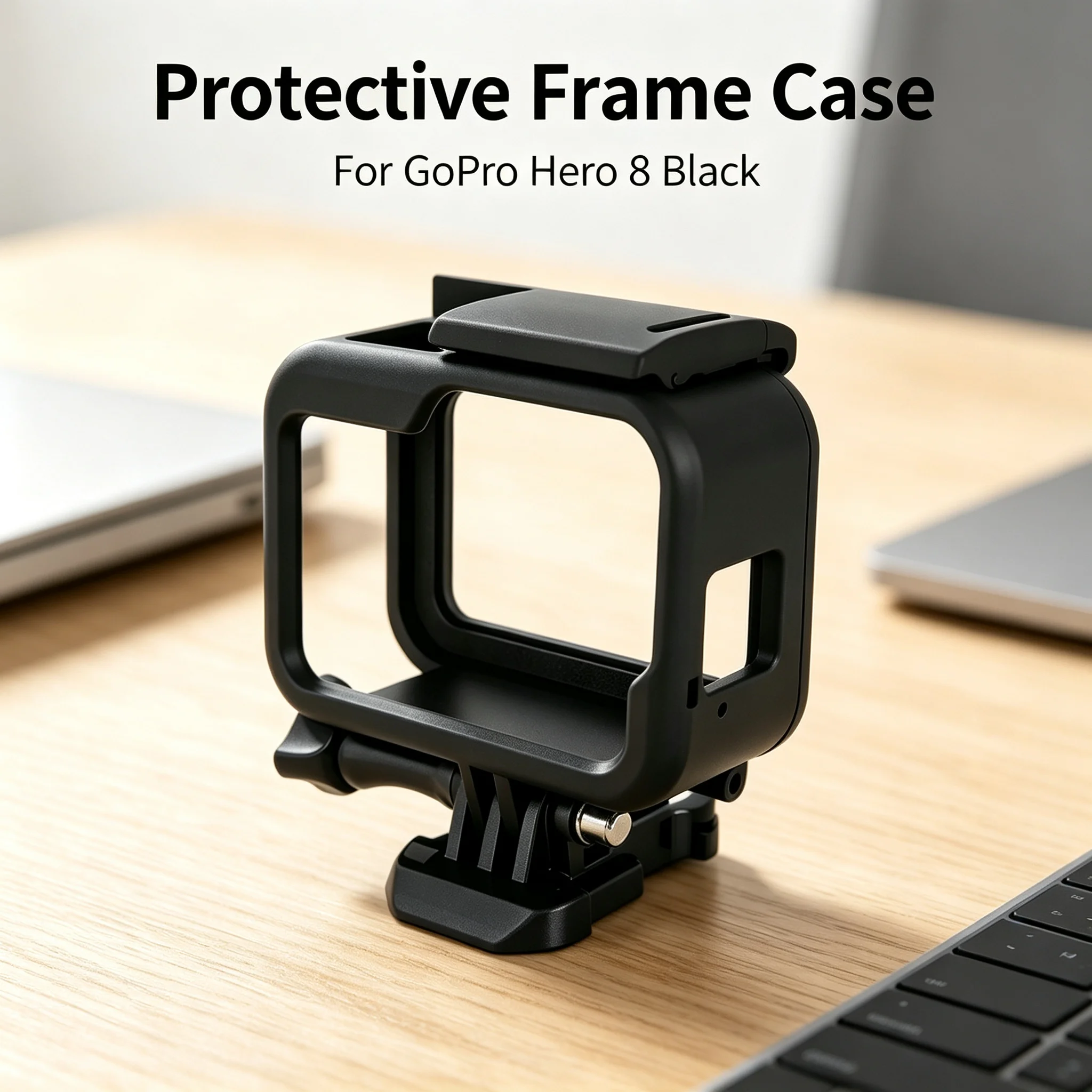 Schutzrahmen-Gehäuse für GoPro Hero 8 Black, Kunststoffgehäuse mit Schnellverschluss-Halterung, kratzfeste Kameraabdeckung