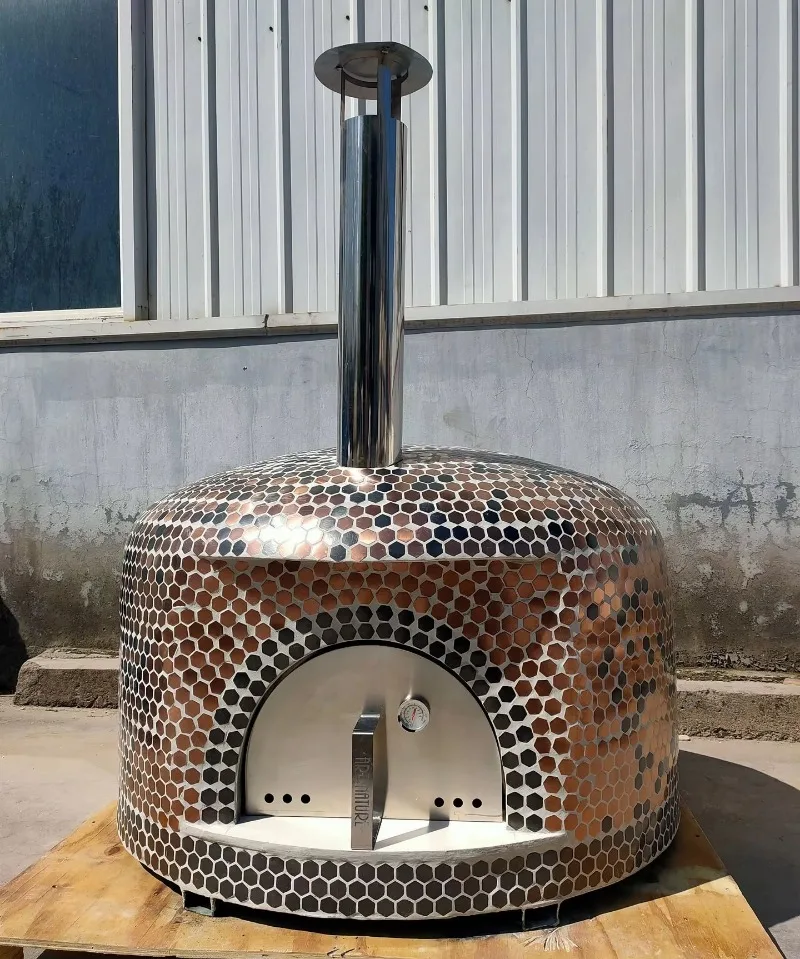 Outdoor Wood Fired Pizza Oven Large Round Countertop Charcoal Pizza Oven for Backyard BBQ Camping Baking