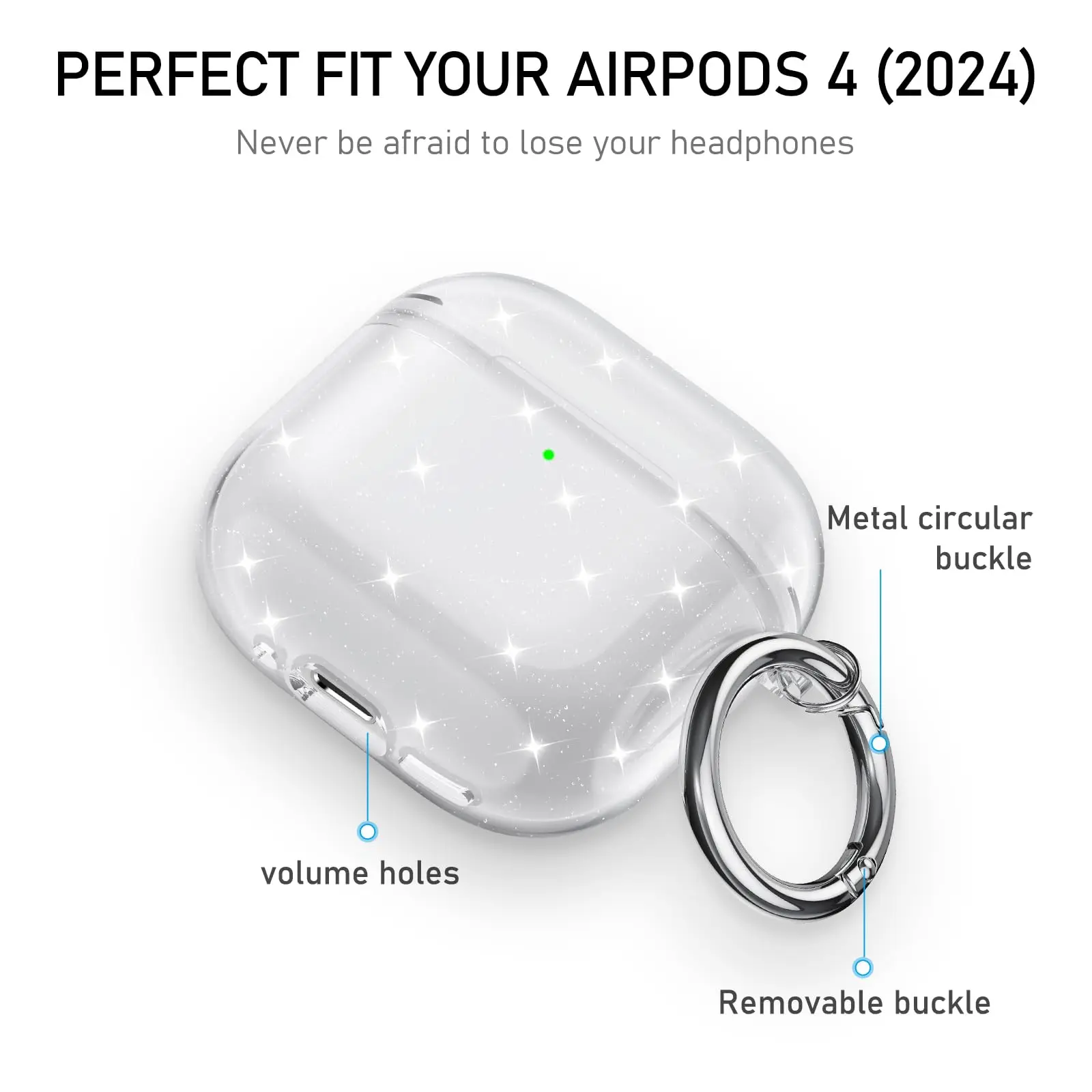 Прозрачный чехол для Airpods 4, мягкий защитный чехол из ТПУ с набором для чистки, брелок для AirPods 4, чехол для зарядки наушников