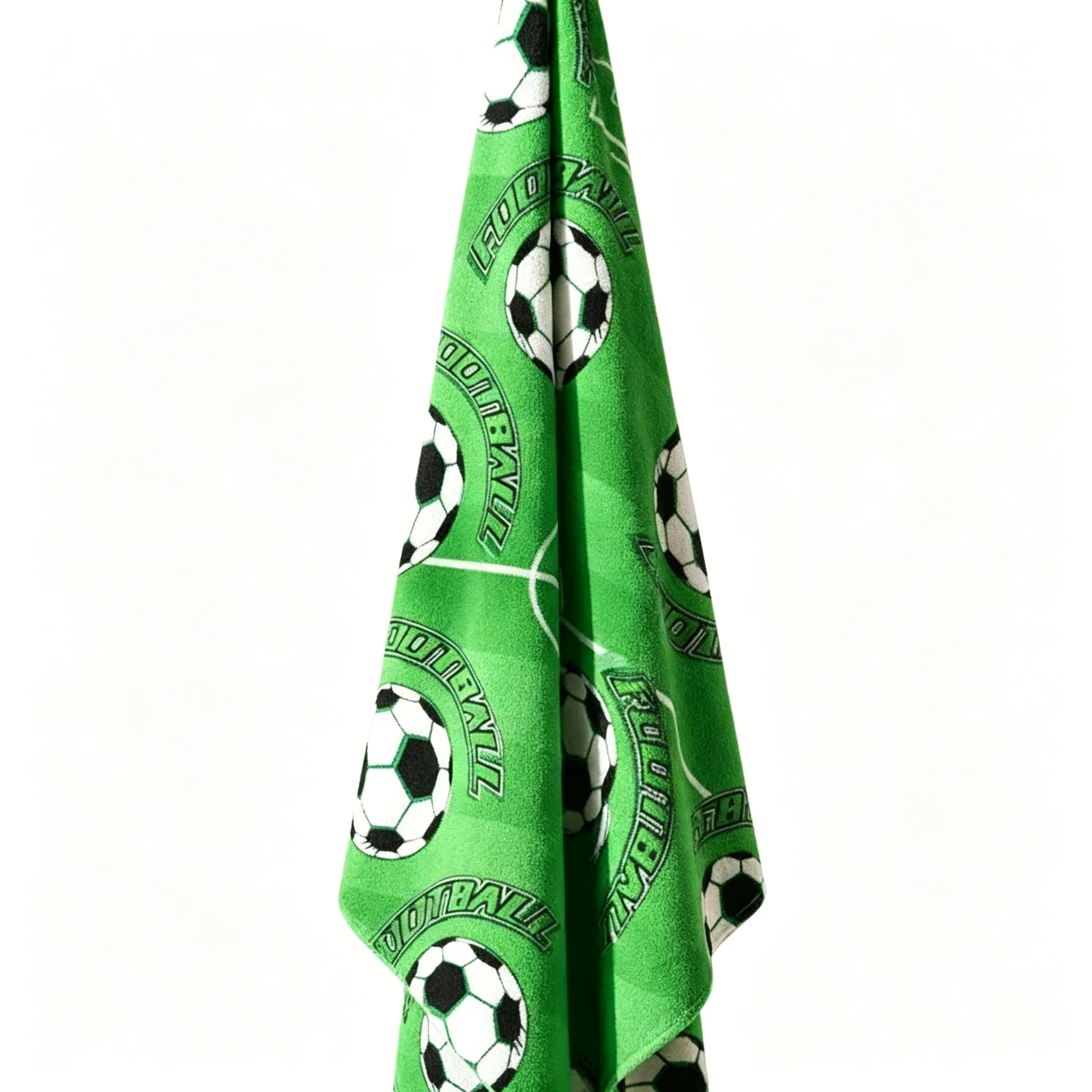 5 PCs Football Themed Sports Towel, Quick Dry Absorbent Gym Fitness Beach Towel, Soccer Pattern Outdoor Activity Towel