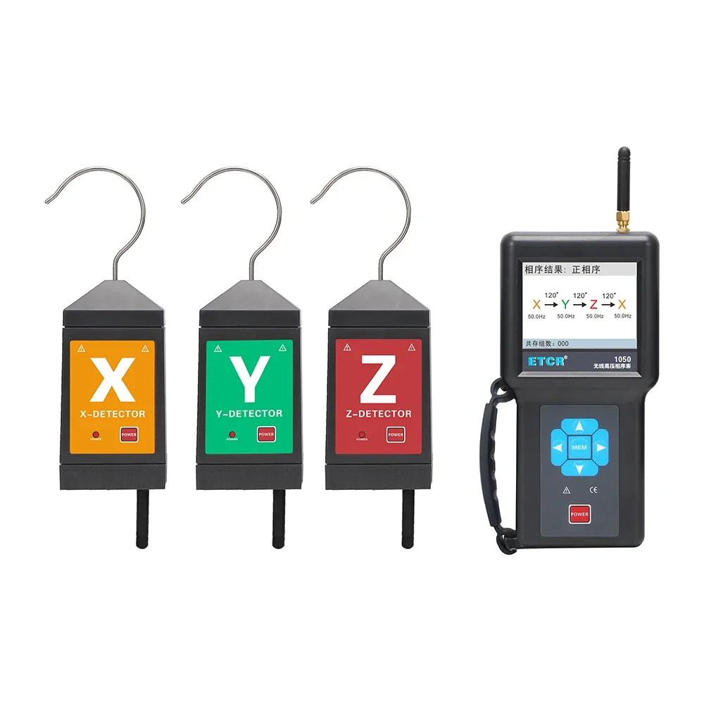 

VLUUKE ETCR1050 3.5Inch LCD Color Screen Wireless High Voltage Phase Sequence Tester 1 Year IP67 Protection High Accuracy