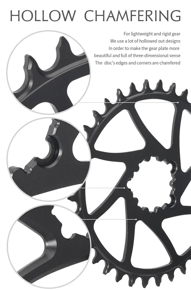 Round Oval 0mm Offset For SRAM Gx XX1 Eagle GXP PASS QUEST Crankset Round MTB Narrow Wide Chainring 28T 30T 32T 34T 36T 38T