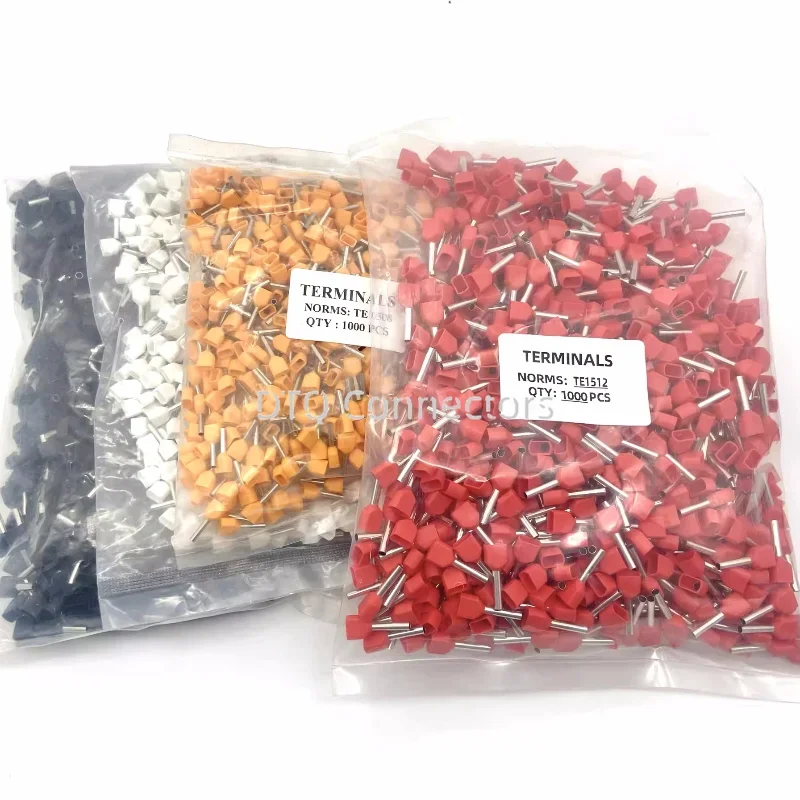 Wholesale TE0508 TE7508 TE1008 TE1508 Insulated Ferrules Terminal Block Cord End Wire Connector Electrical Crimp Terminator