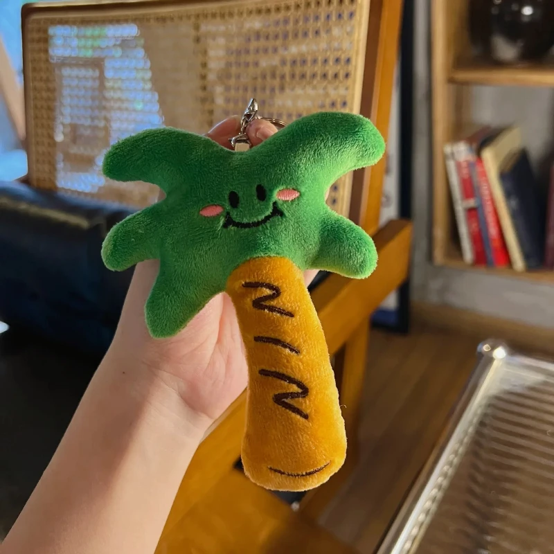 Nuevo muñeco de peluche suave de árbol de coco, juguetes de dibujos animados, llavero decorativo de mochila escolar bonito y delicado, regalo para niños o amigos