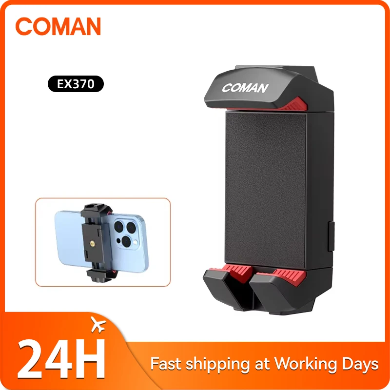 

COMAN EX370 Tablet Holder Clamp Clip For iPad pro air mini 2 3 Universal Clip Tripod Mount For iPhone 15 Pro Max Huawei Samsung