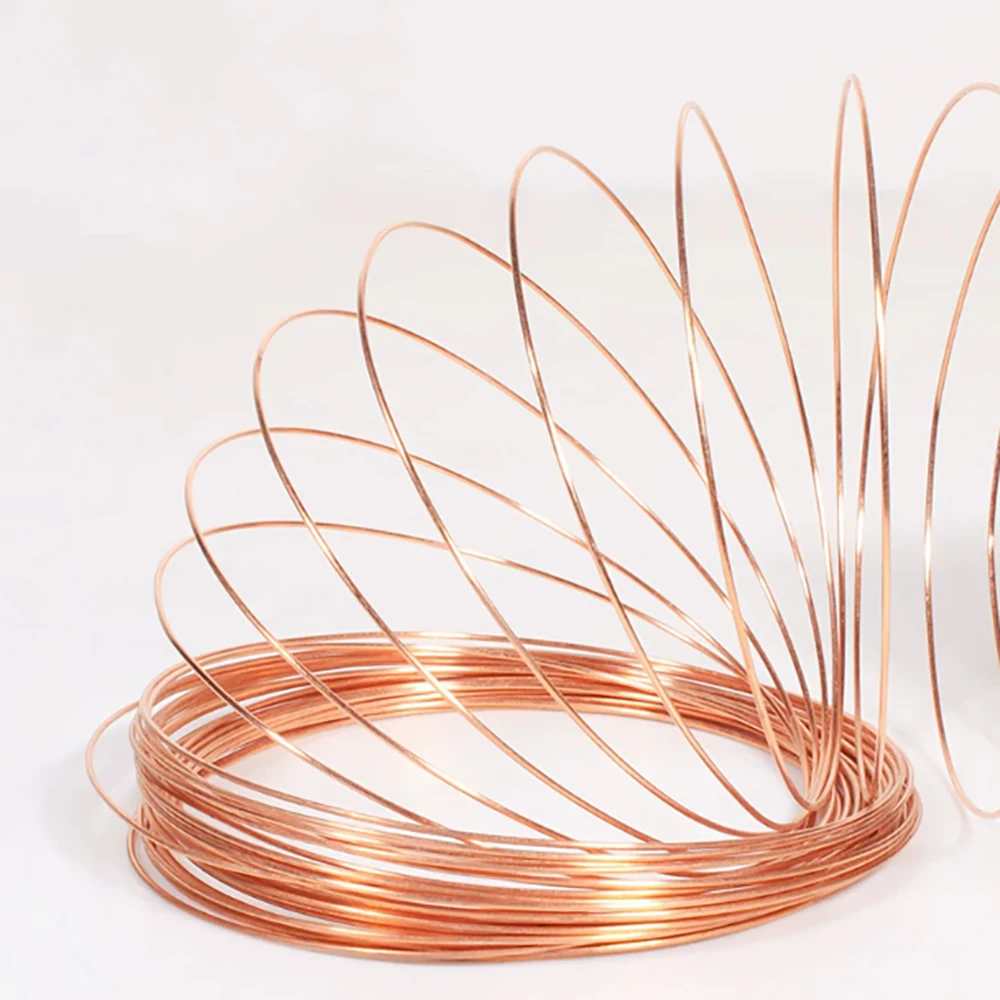 5/10Meter T2Pure Copper Wire Round Coil Conductive Bare Copper Cable Wires Electric Wire DIY Craft 0.2/0.5/0.8/1.2/1.6/1.8/2.5mm