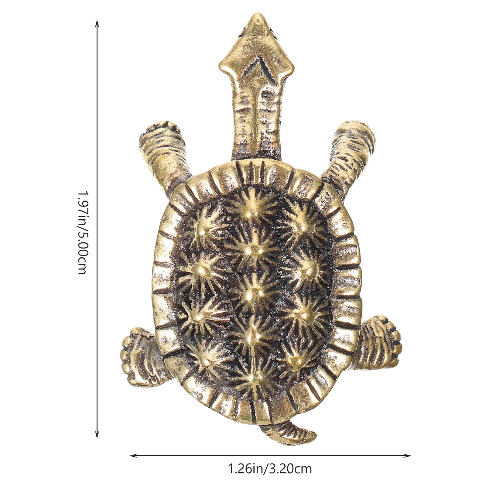 Brass Turtle Decor Desktop Retro Tortoise Ornament Creative Home Office Tabletop Adornment Exquisite Handmade Copper Turtle