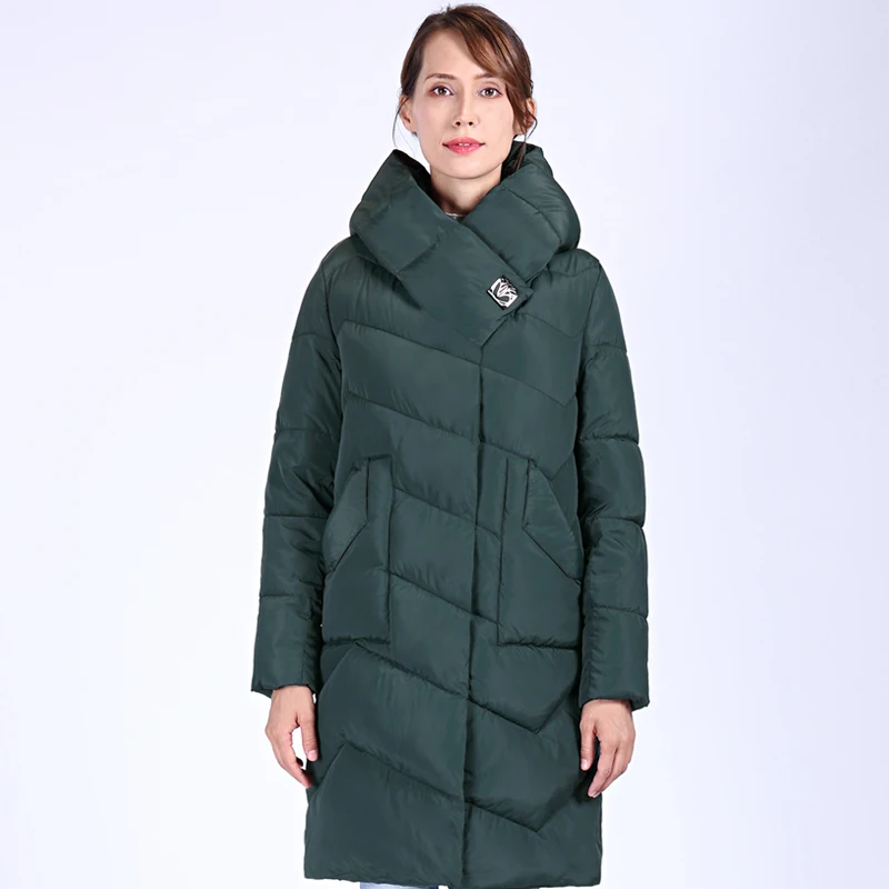 2022 Spring Autum Women's Parka Warm Windproof Thin Women Coat Long Quilted Quilting Cotton Standing Collar Jackets Outwear