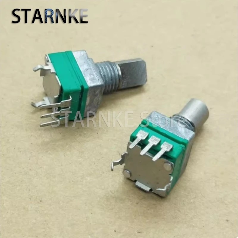 2PCS 09 Type A10K Single Potentiometer Vertical 3Pins Audio Amplifier Volume Potentiometer Half Shaft Handle Length 12MM