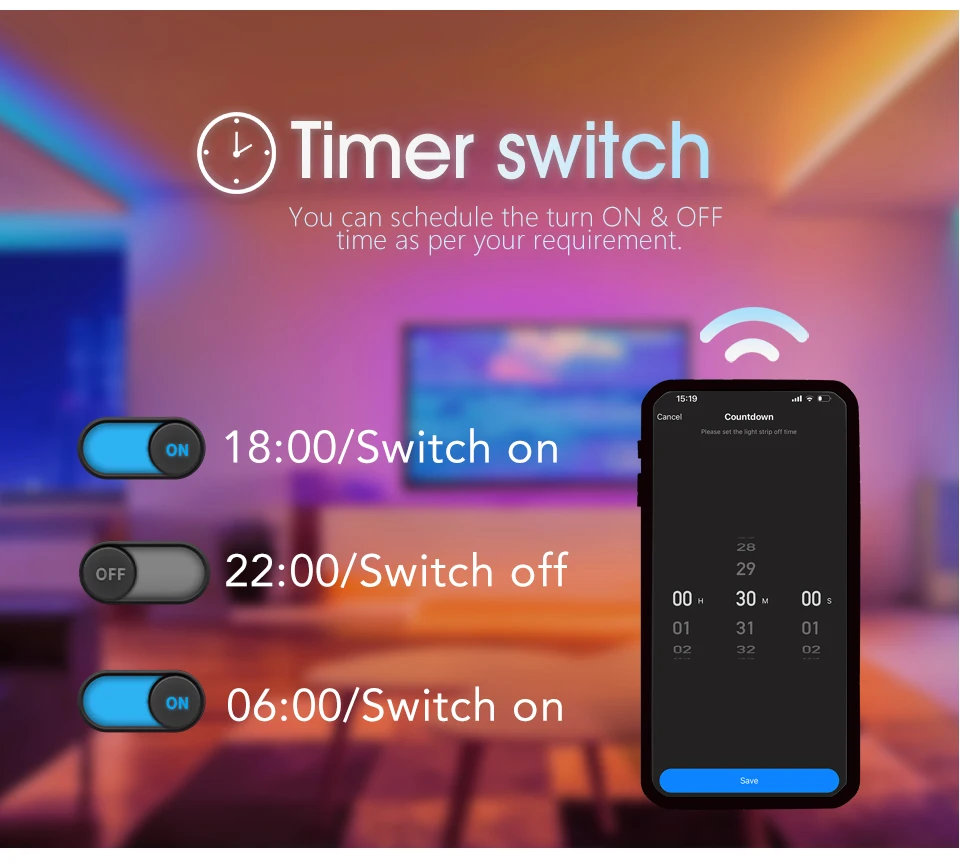 MARPOU LED Moderne Deckenleuchte RGB Bunte Dimmung APP Fernbedienung 18 Zoll Große Smart Home Musik Deckenleuchte Schlafzimmer – Detail 7