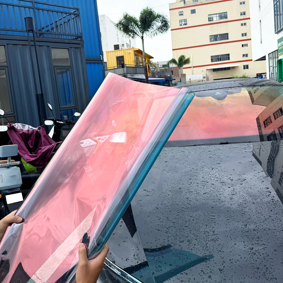 

Ghost Rose Red Chameleon Solar Tint Film Windscreen Foils Car Front Rear Window Tint Windshield Protection