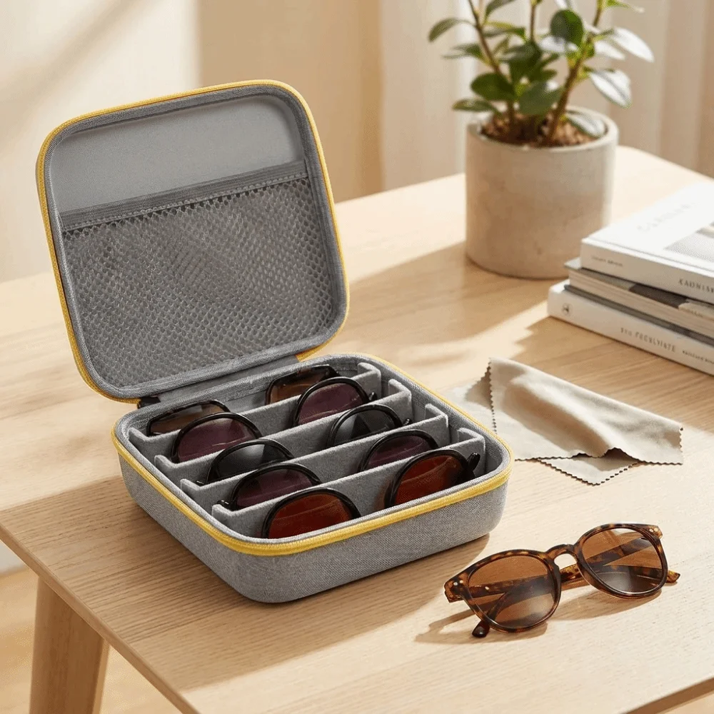 

5 Slots EVA Glasses Case Large Capacity Hard Shell Sunglasses Storage Box Dust-proof Shockproof Eyeglasses Storage Travel