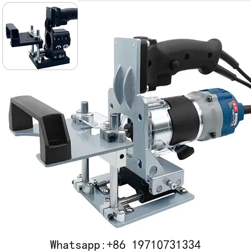 

2 in 1 Mini Grooving Machine Rack Woodworking Slot Locator Punch Holder Portable Trimmer Milling Machine Positioning Racks