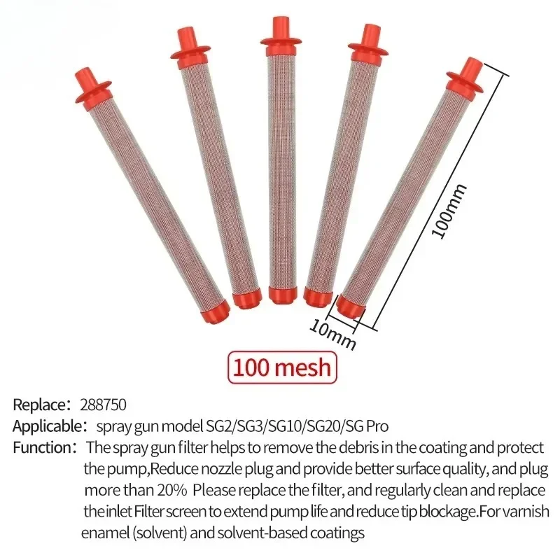 60/100 شبكة SG10، SG20، SG Pro، SG2، SG3 مرشح بندقية الرش بدون هواء مرشحات بندقية الرش لنماذج بندقية الرش #4