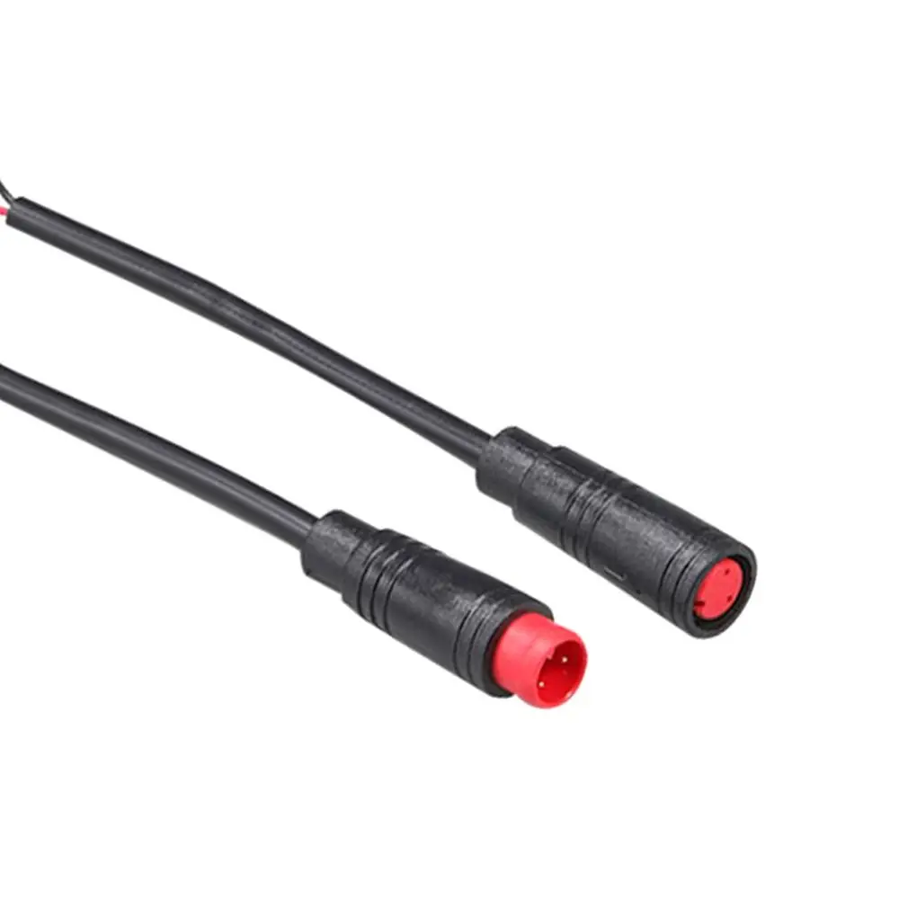Black Optional Cable Ebike Accessories Display Pin Base Connector Waterproof Connector 2/3/4/5/6Pin Cable