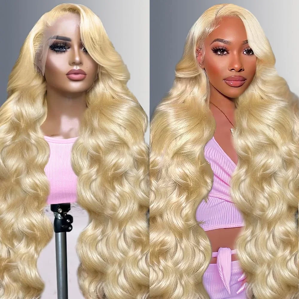 

613 Hd Парик фронтальной части шнурка 13x6 Объемная волна Парики из натуральных волос Блондинка Человеческий парик фронта шнурка 13x4 Прозрачный парик Предварительно выщипанный плотность 220