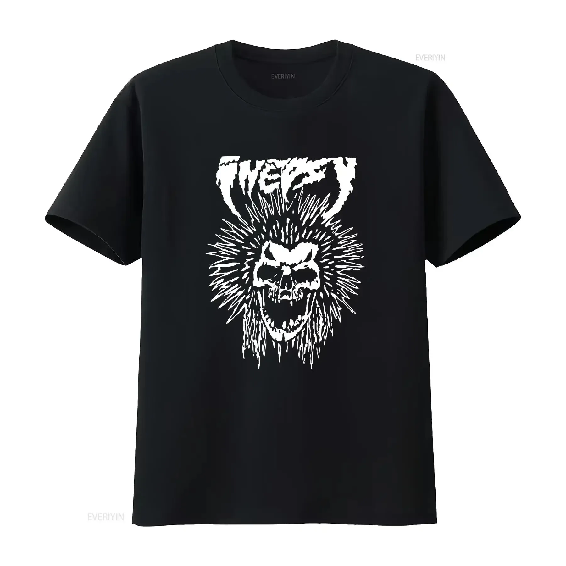 

Inepsy Thrash hardcore Punk rock band T shirt skull vintage Washed Top For Everyday Wear Soft designer clothes Slightly homme