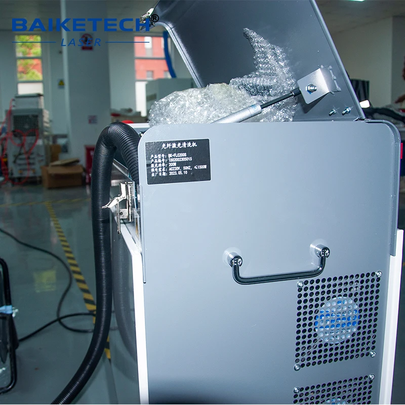 50W Pulse Laser Surface Prep Tool TH-FLC50S Seam Oxide Removal on Aluminum Bike Frame Laser Cleaner Machine