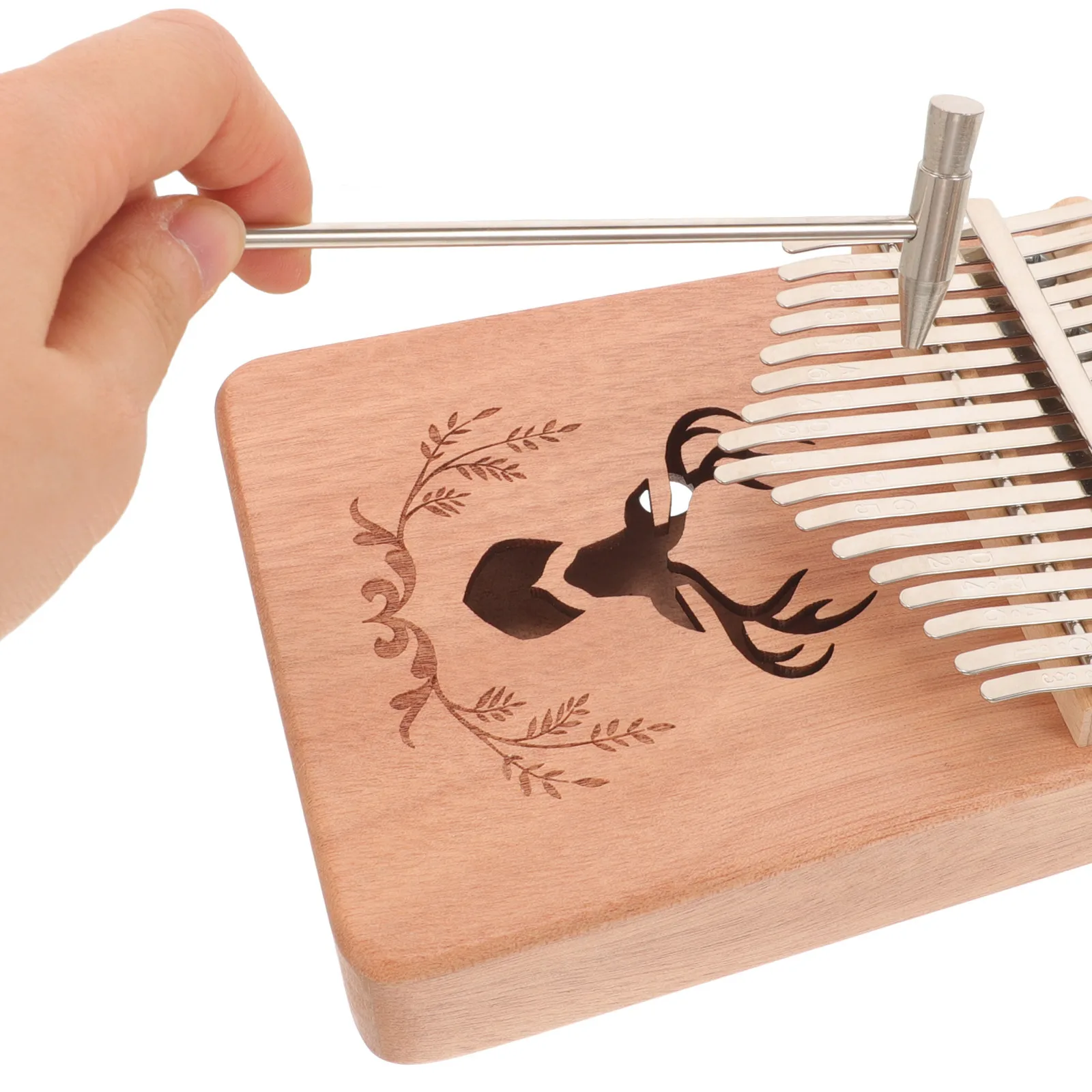 

1Set 17 Keys Thumb Finger Piano Portable Music Instrument Kalimba Gift For Adults Mini Wooden Hand Piano Square Mbira Stage