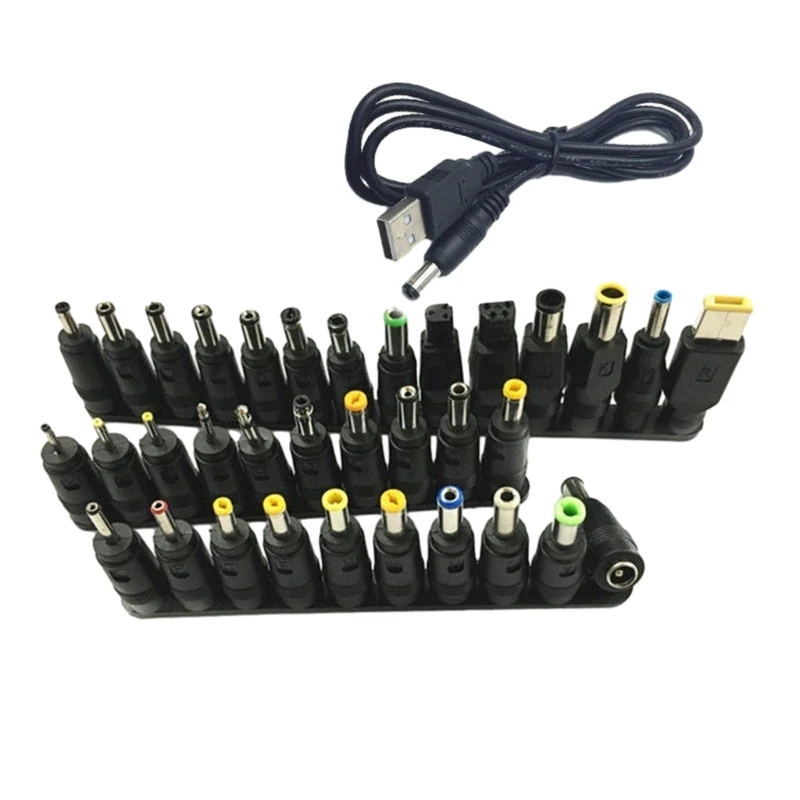 DC5.5x2.1 Power with 34PCS Connectors Included for Various Electronics Laptops Charging Adapter