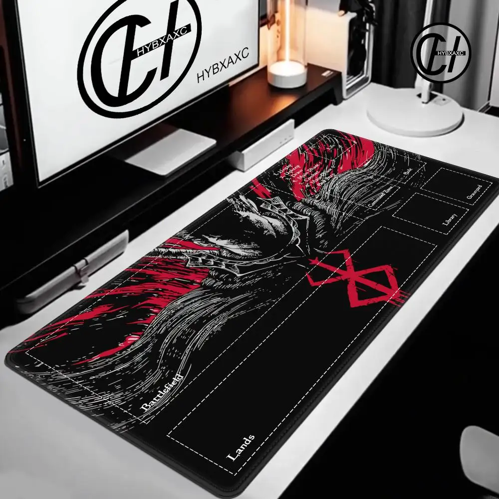 

Коврик для мыши 1200x600, компьютерный ноутбук, аниме Berserk Guts, коврик для клавиатуры и мыши, черно-белый коврик для мыши, клавиатуры, геймерский настольный коврик