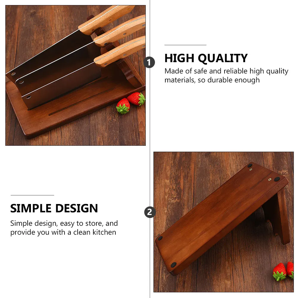 

Solid Wood Knife Holder Thick Material Cutter Rack Kitchen Storage ganizer Smooth Surface Easy Clean Cutting Tool Rack