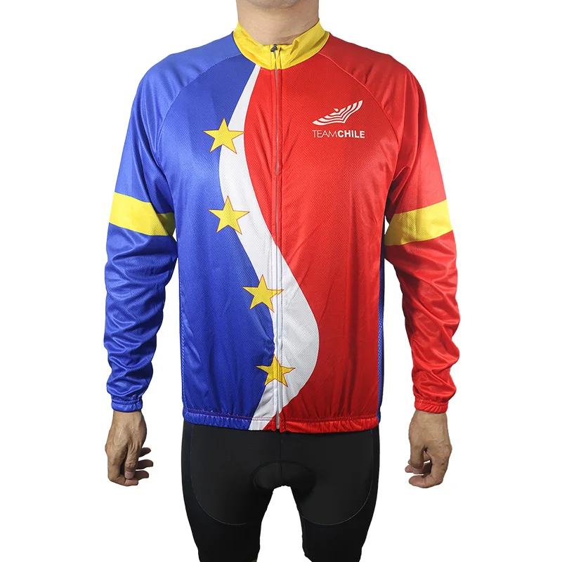 Long Sleeve Breathable Cycling Jersey Top, Chile Cycling Jacket, MTB Racing Top, Road Mountain Bicycle Clothing, Cycling Clothes