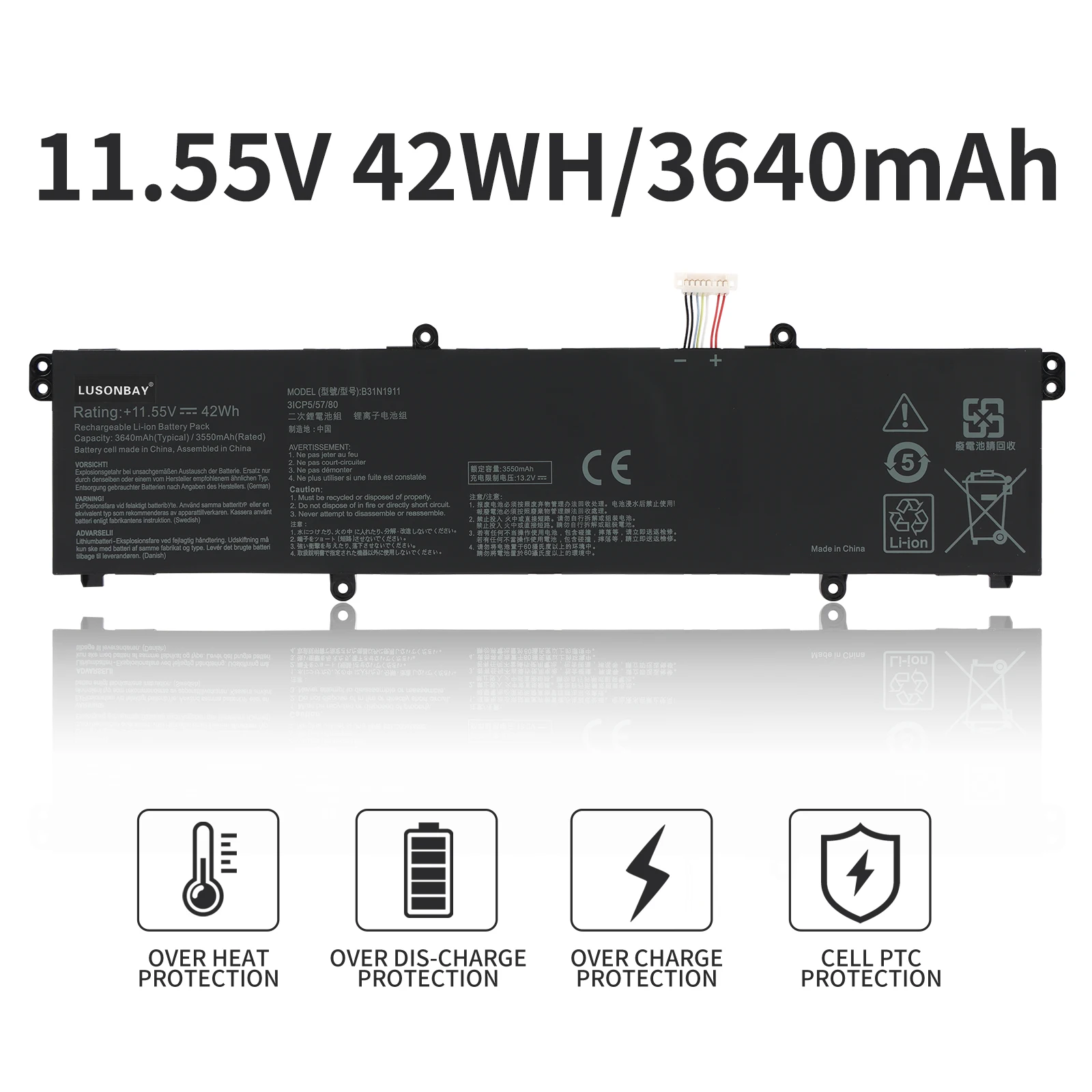 B31N1911 Replacement Battery For ASUS VivoBook Flip 14 TM420IA TP470EA M413DA M413DA-EK162T M413DA-EK007T X421DA X421E M1502IA