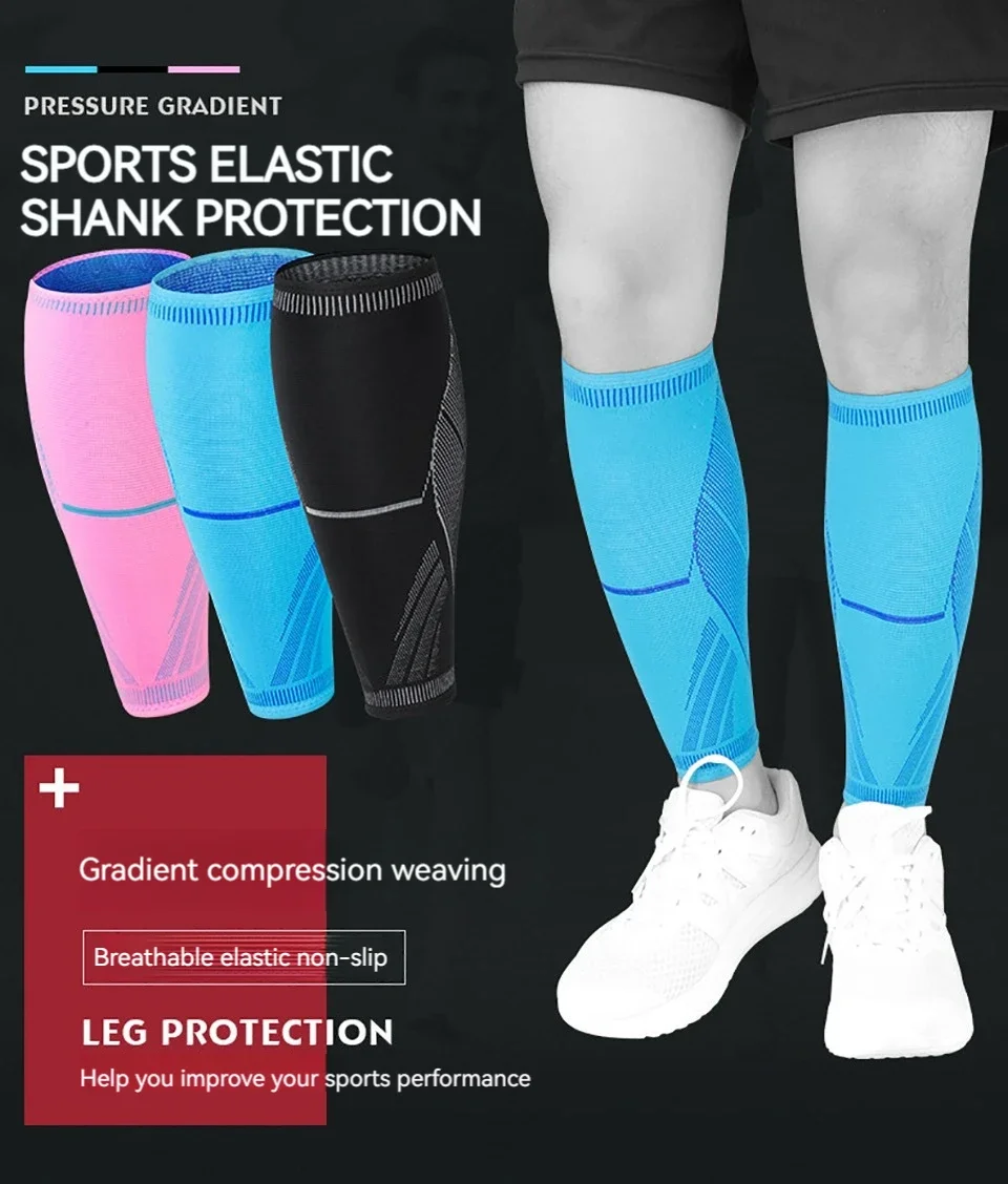 1Pcs Laufen Leichtathletik Kompression Ärmeln Bein Wade Schienbeinkantensyndrom Ellenbogen Knie Pads Schutz Sport Sicherheit Unisex – Detail 1