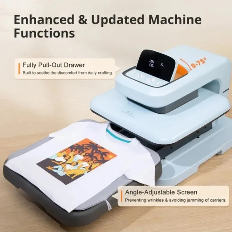 Auto Heat Press 2 -Heat Press Machine Heats Up Fast and Evenly 15x15 for T Shirts HTV, Sublimation, Heat Press Projects