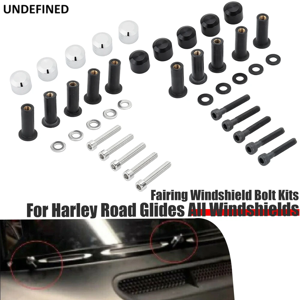 

Windscreen Nut Screw Caps Kit For Harley CVO Road Glide Ultra Custom FLTR FLTRU All Year Motorcycle Windshield Bolts Screws Trim