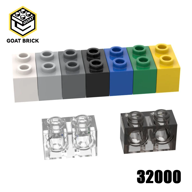 10Pcs MOC Assembles Particles 32000 High-Tech Brick 1 x 2 with 2 Holes Building Blocks Kids DIY Educational Spare Toys