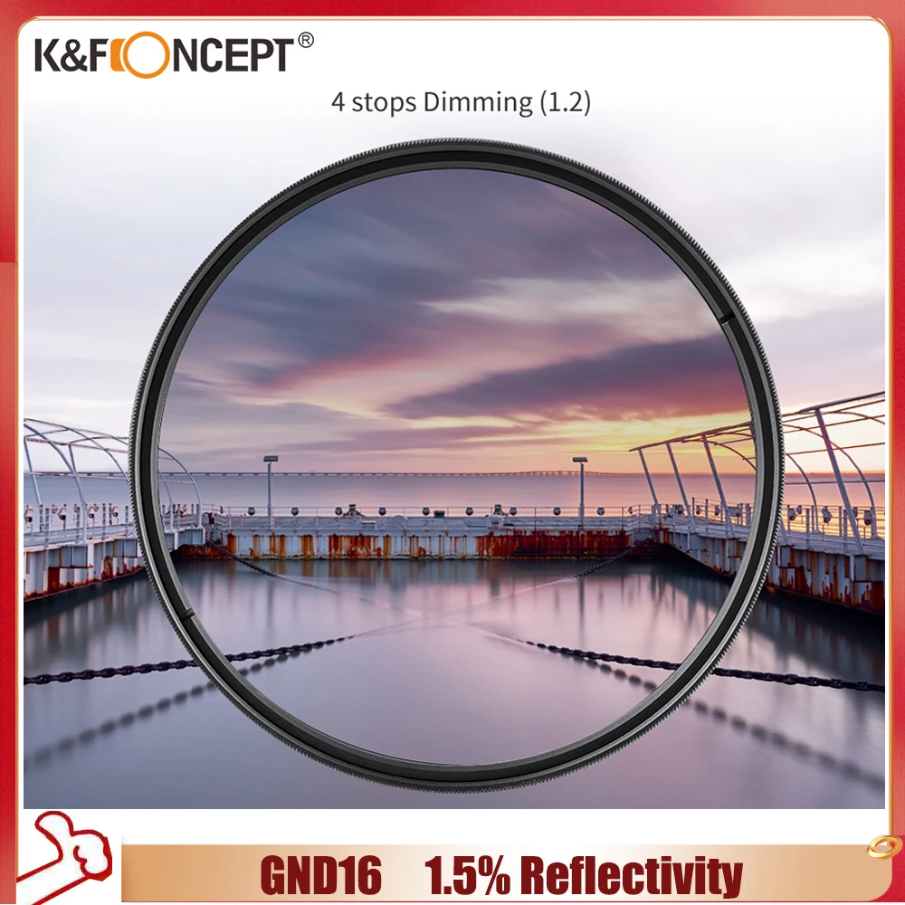 

K&F Concept Nano-X HD GND16 ND16 Lens filter Optical Glass Soft Gradient Blue Film Ultra-clear Neutral Densityr Filter 49mm-82mm