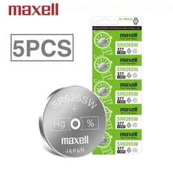 5PCS Original-MAXELL AG4 SR626SW V377 377A LR626 SR66 LR66 Watch Battery 1.55V Silver Battery Button Coin Cell for Toy Remote