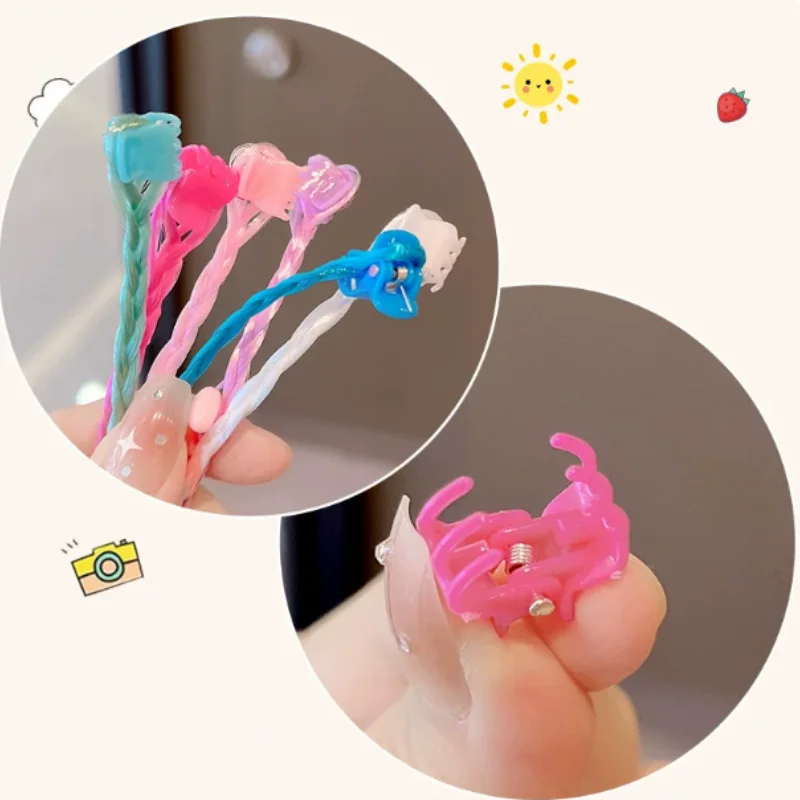 Dirty Braids Hair Ropes Colorful Butterfly Kids Wig Braids Girls Children Gradient Barrettes Headwear Baby Kids Hair Accessories
