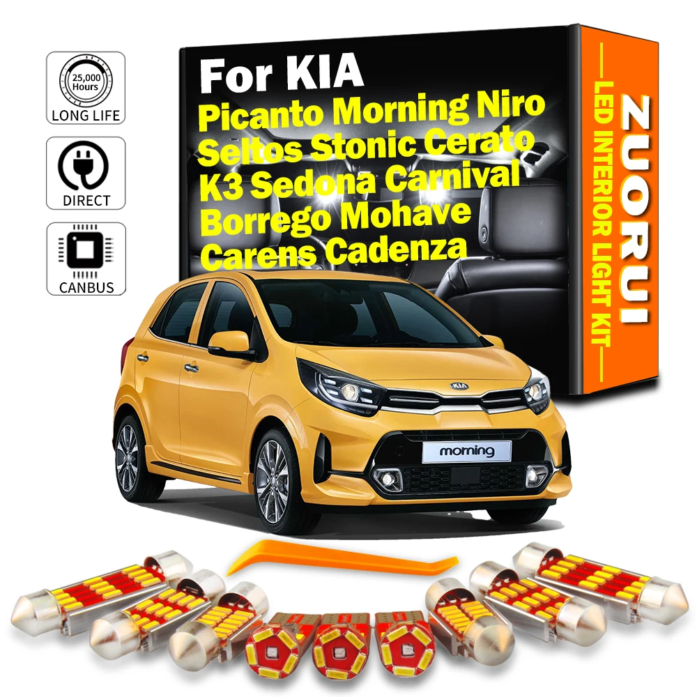 

Светодиодная интерьерная с Canbus светильник набор для KIA Picanto Morning Niro Seltos Stonic Cerato K3 Sedona Carnival Borrego mohas Carens Cadenza