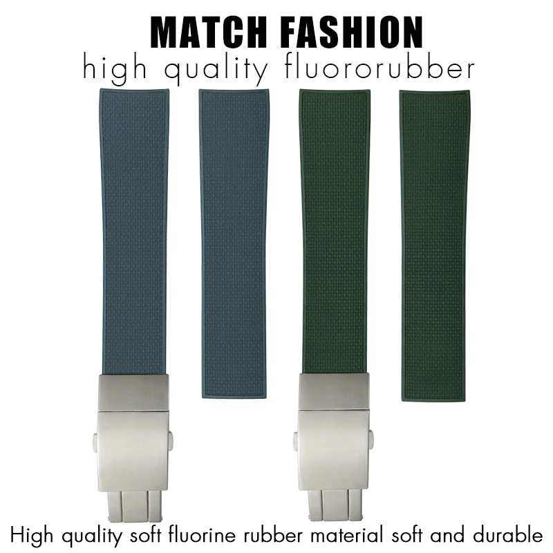 New Fluorous Rubber Silicone Watchband 21mm Watch Strap Fit for Longines L3.781 782 41mm 43mm Hydroconquest Soft Diving Belt