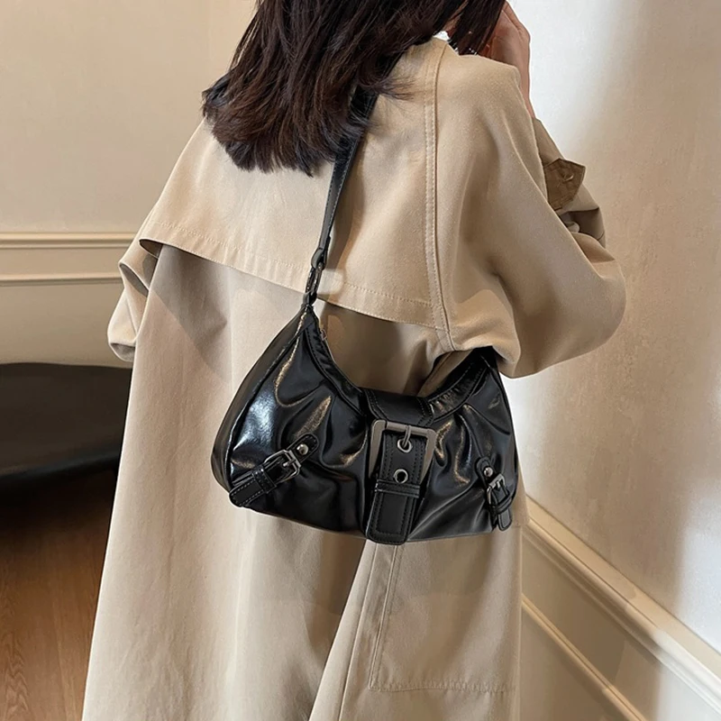 Y2K Retro Plissierte Hobo-Schultertasche für Damen, Trendige Maillard-Style Unterarmtasche, Clutch-Handtaschen für Reisen, Arbeit und Shopping – Detail 7