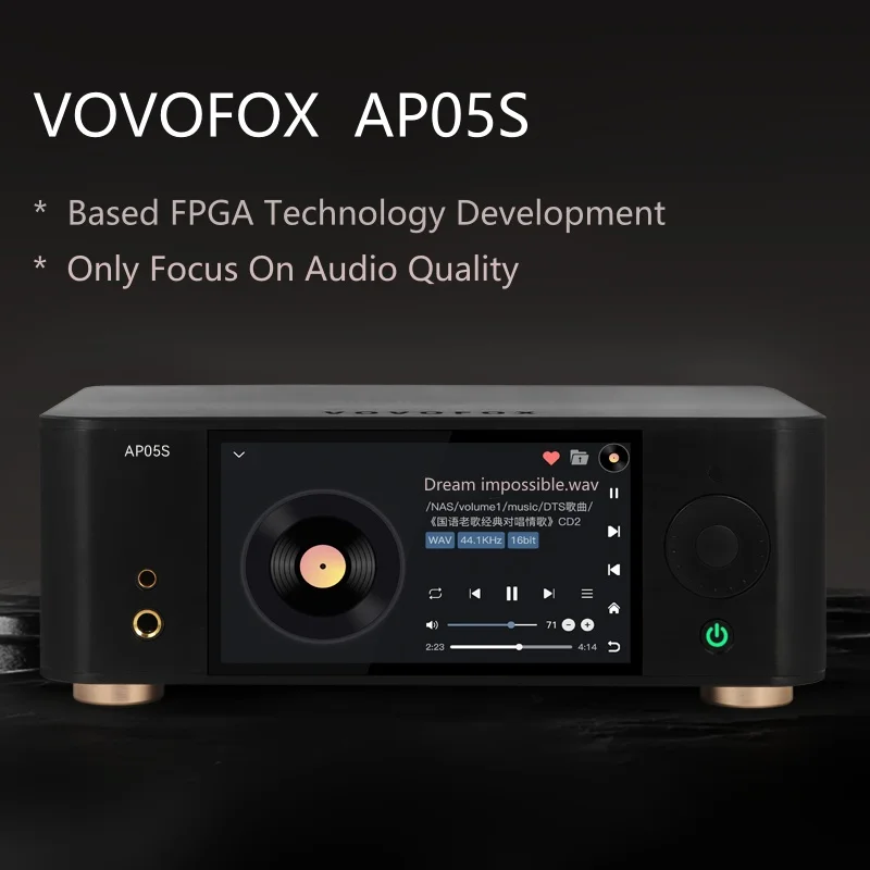 VOVOFOX-HiFi AP05S Lossless Music Player Based FPGA Audio System Support HDD/ NAS /Roon