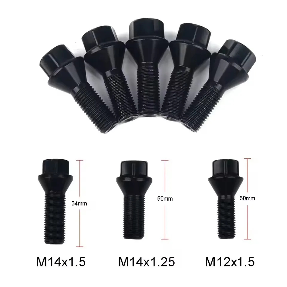 

4 pcs car wheel lugs bolts for BMW E90 E91 E92 E93 3 styles Auto universal nuts stud screws M12 x 1.5 M14 x 1.5 M14 x 1.25 black