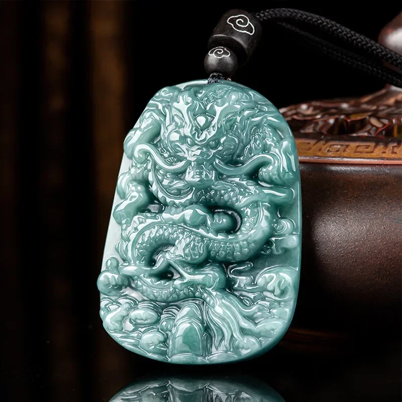 

Natural A-grade Jade Pendant Blue Faucet Brand Pendant Ice Jade Men's and Women's Upscale Jewelry Jade Necklace Jade Necklace