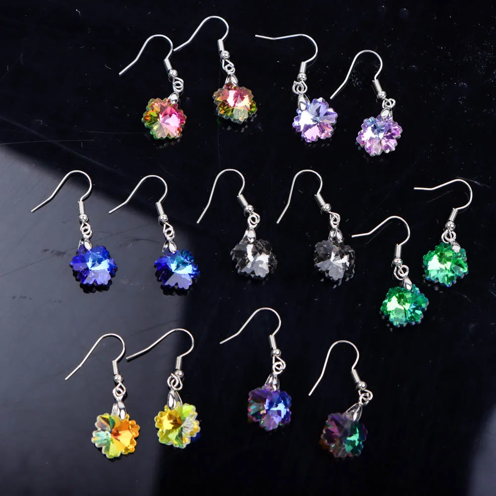 أقراط ملونة من حجر الراين للنساء ، قطرة ماء ، قلادة من أوراق القيقب ، إكسسوارات مجوهرات ، هدايا حفلات ، أزياء أنيقة ، 10 أزواج لكل لوط #5