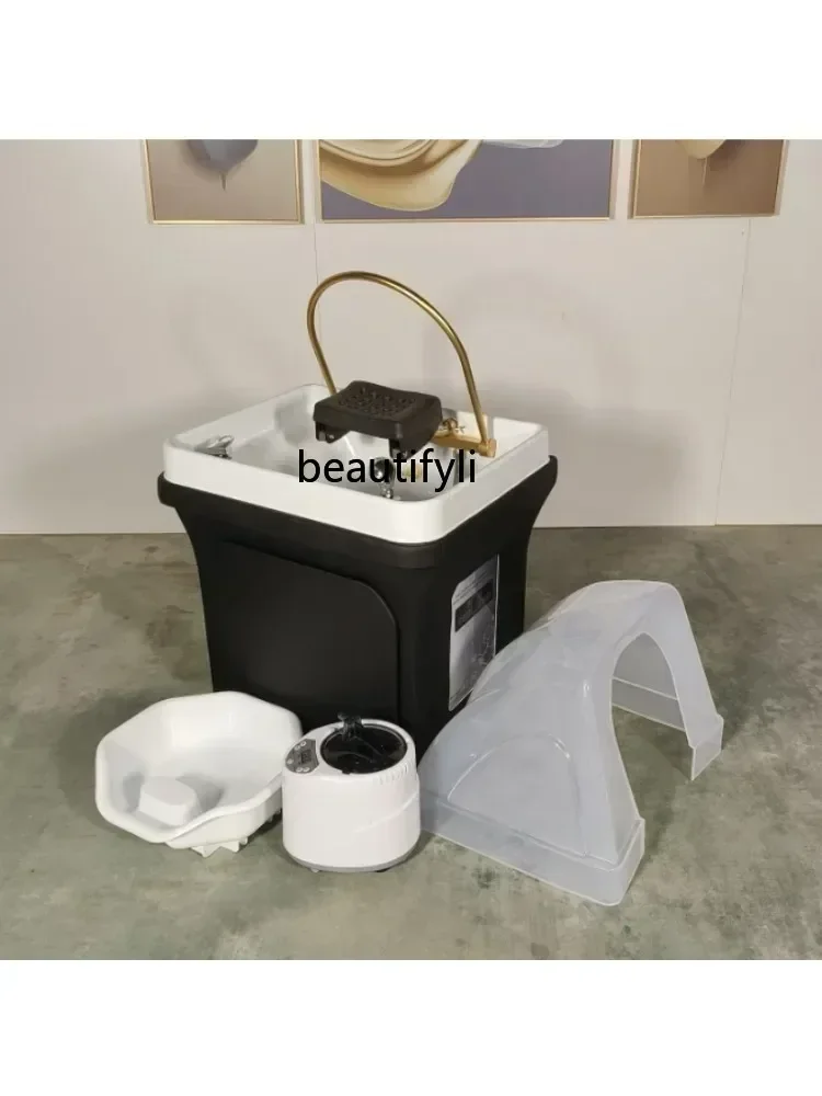 Lavabo de champú para peluquero móvil, fumigación inteligente, temperatura constante, circulación de agua, estilo tailandés