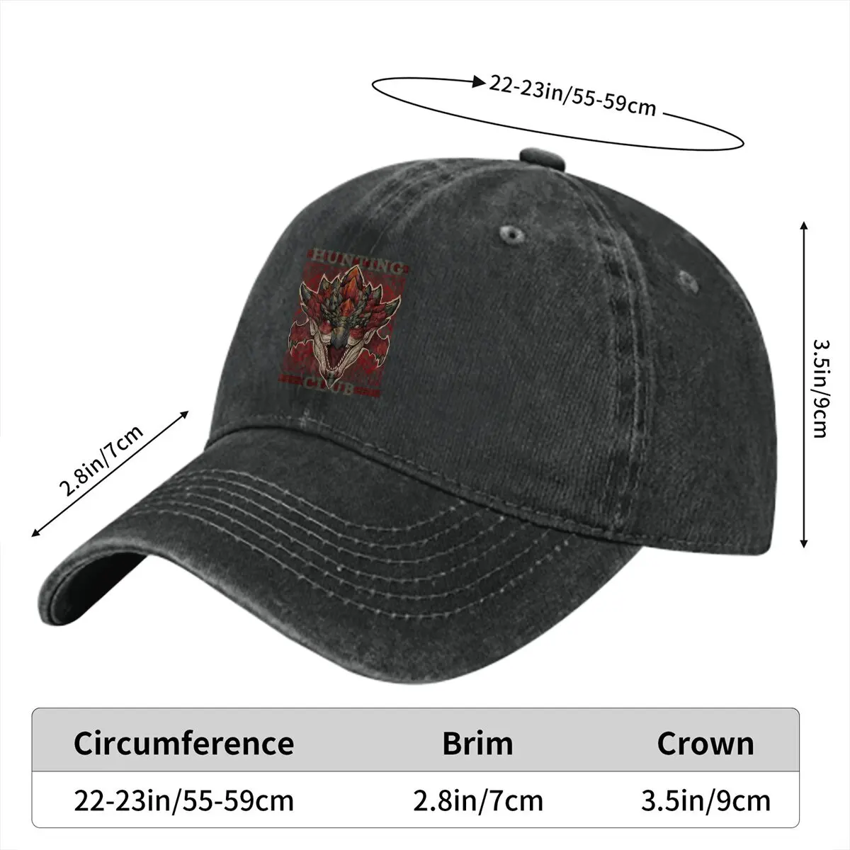 Hunting Club  Rathalos New World Baseball Caps Peaked Cap Monster World Hunter Sun Shade Cowboy Hats for Men Trucker Dad Hat