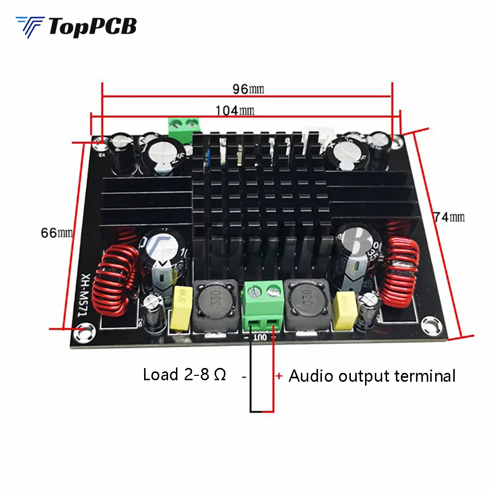 150W TPA3116 Audio Amplifier Board High Powr Mono Digital TPA3116D2 Amplfiers DC 12V-24V