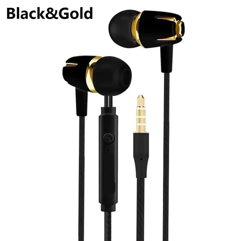 

Wired Earphone Electroplating Bass Stereo In-ear Earphones with Mic Hansfree Call Phone Earphone for Android iOS