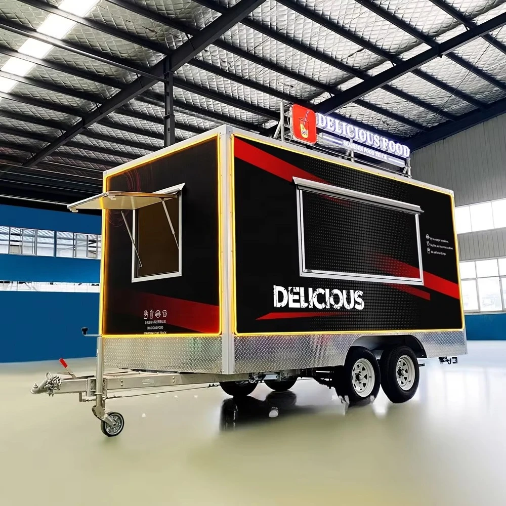 FOODLINE Customized Fast Food Caravan Mobile Kitchen Truck Shipping Container Food Trailer Complete Cooking Equipment Operation